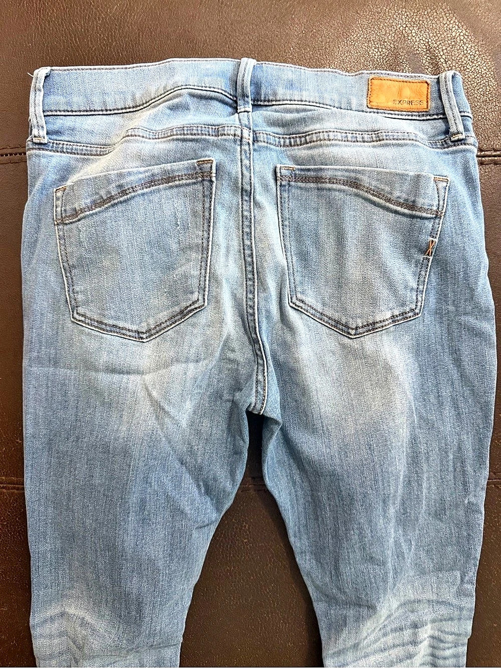 Express High Rise Skinny Jeans in Black Waist 8P